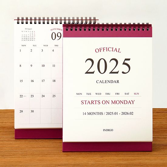 2025 오피셜 월요일부터 시작하는 탁상 달력