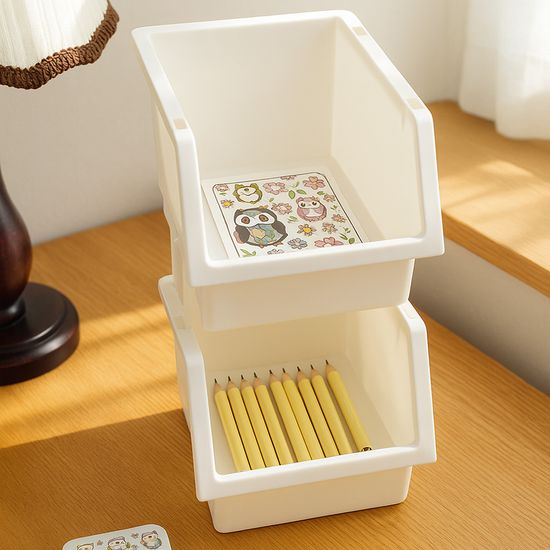 이유 적층형 다용도 정리함 4P 미니 수납 분리 바스켓