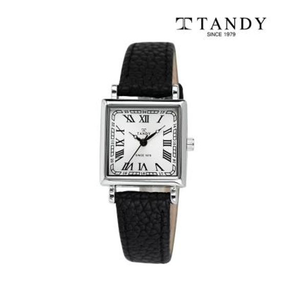 탠디 럭셔리 여성용 사각 가죽시계 T-1903 블랙