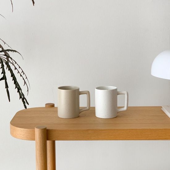 오트밀 머그컵 라떼 커피잔 머그잔 홈카페 도자기컵