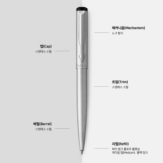 파카 벡터 고급 유성볼펜 스텐레스 스틸 CT 2365