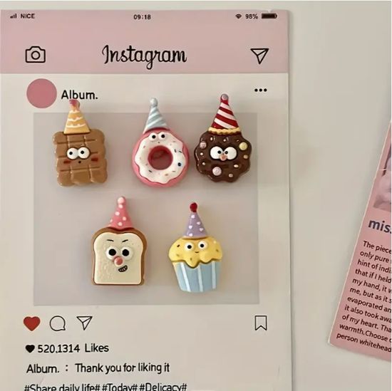 5개 세트 디저트 냉장고 마그넷 자석 주방 장식 칠판