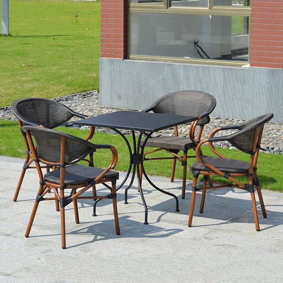 [리벨리] 아웃도어 탄소강 정원 티타임 4인용 테이블 