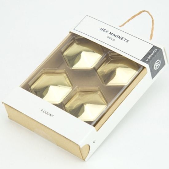 골드 육각 메모 자석 / Gold Hex Magnets, Metal