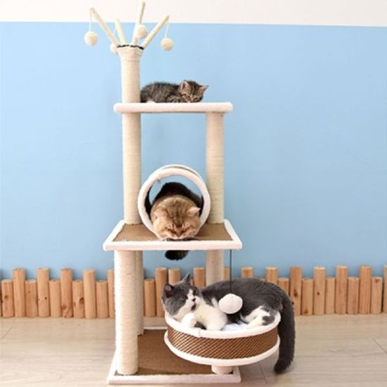 [봉봉펫닷컴] 고양이 원통 미니 캣타워-브라운