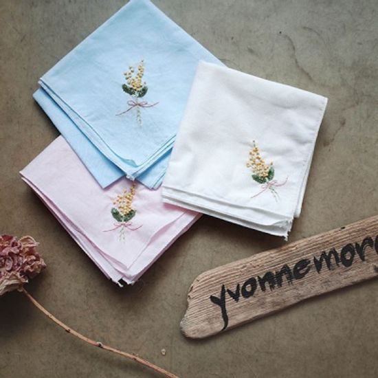 프랑스자수 손수건 DIY 키트 - 미모사