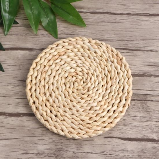 플레이팅 라탄식 컵받침/ 15cm 원형 티코스터