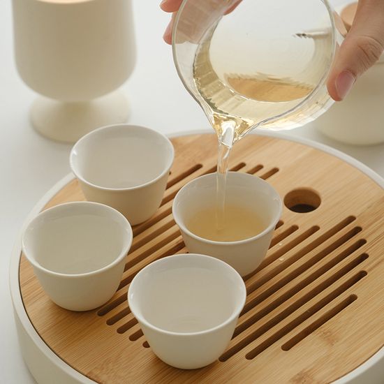 오후반차 크림 다도 풀 세트 4인용 다기세트