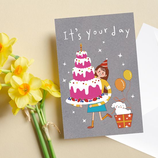 캘리그라피 생일카드 HNG2418 - IT'S YOUR DAY 신상 