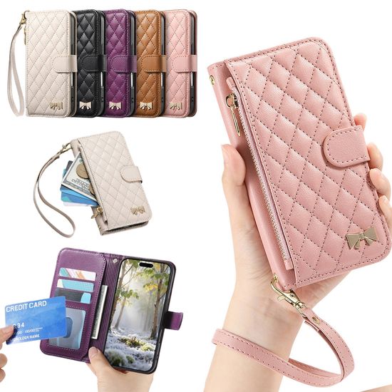 아이폰 17 16 15 14 퀄팅 가죽 지갑 다이어리 케이스