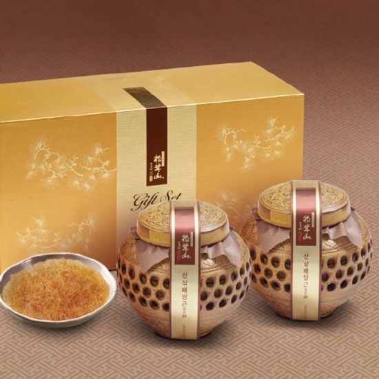 참자연 산삼배양근담은꿀(도자기) 400g 2개