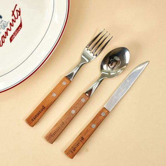 스누피 우드핸들 커트러리 3종C72736*