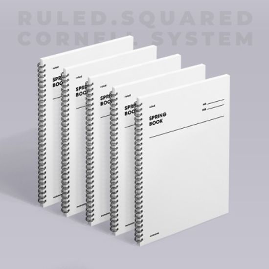 [모트모트] 스프링북 - 화이트 (룰드) 5EA