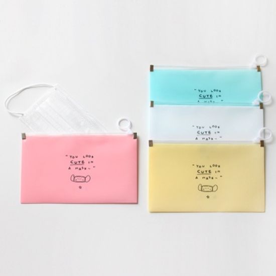 마스크보관 파우치 케이스 4color 마스크 지퍼백