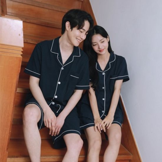 시원한 도비면 소재 메이트 커플 여름 민소매 잠옷 
