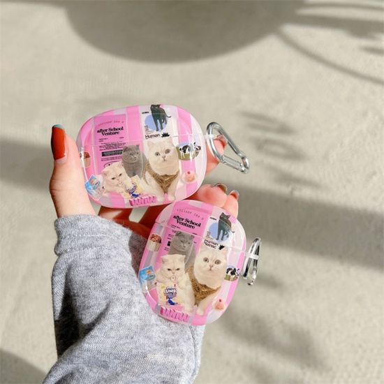 에어팟 3 2 1 프로 라운드 캐릭터 키링 실리콘 케이스