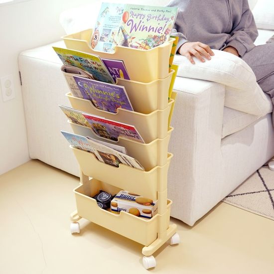 국내생산 마벨슬림 북트롤리 4단/5단/6단 이동식 책장