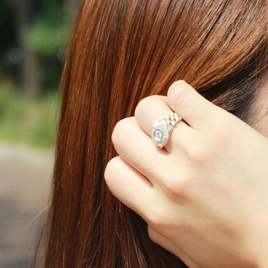 명품 큐빅 은반지 고급 세련 커플 남여공용