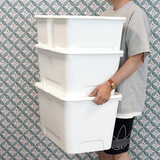 탑백 대형 리빙박스 72L 2P 대용량 옷 정리함(네임텍)