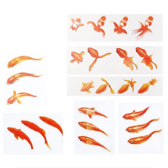 레진 스티커 금붕어 나뭇잎(WFJFL73)