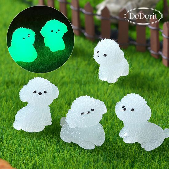 [데데리트]미니 비숑 밥풀이 강아지 퍼피 야광 피규어