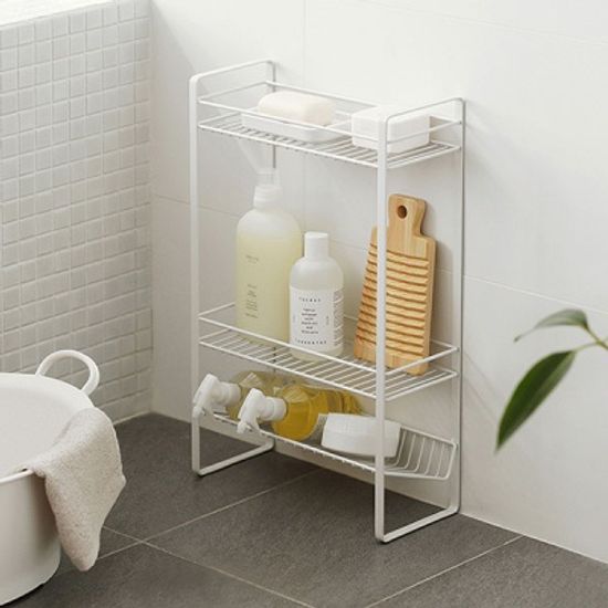 철제 화이트 3단 주방 욕실선반