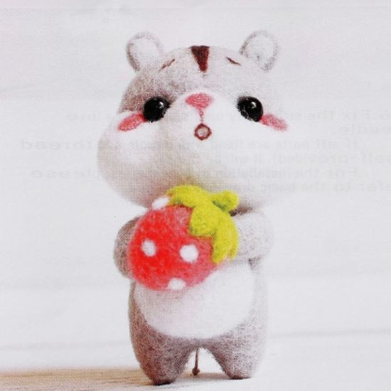 DIY 동물친구 양모펠트 키트(딸기햄스터) 니들펠트