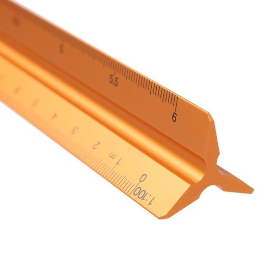 알루미늄 삼각 스케일자(30cm) (브론즈) 제도 저배율