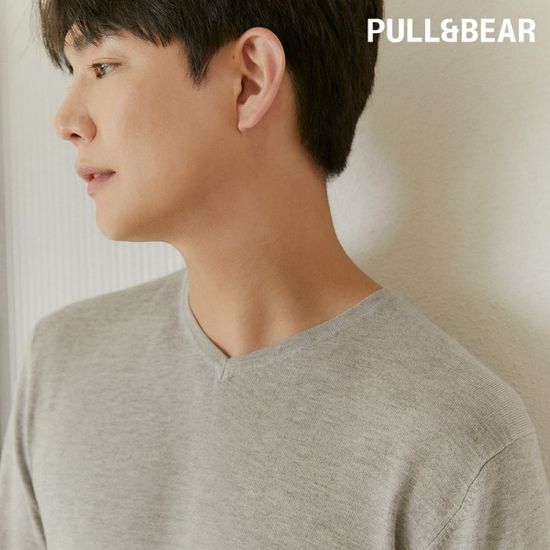 폴앤베어 소프트터치 베이직 남자 브이넥 코튼 니트