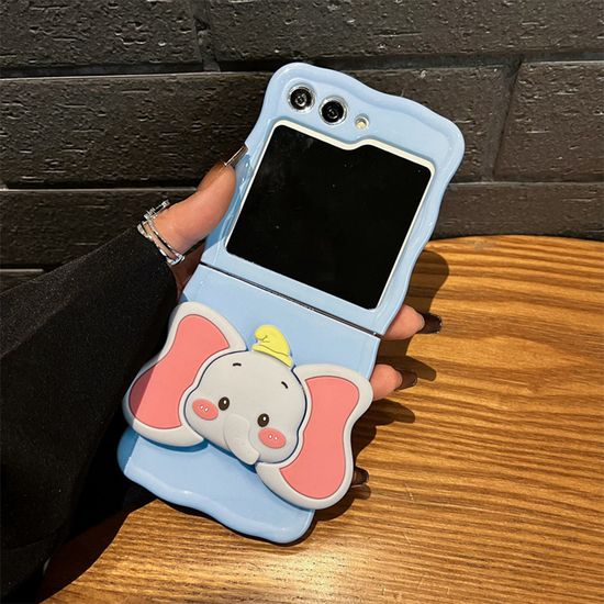 갤럭시 z플립 3 4 5 아기 코끼리 접이식거치대 케이스