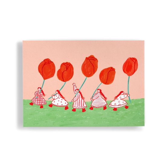 튤립소녀 (Art Print) / 일러스트 액자