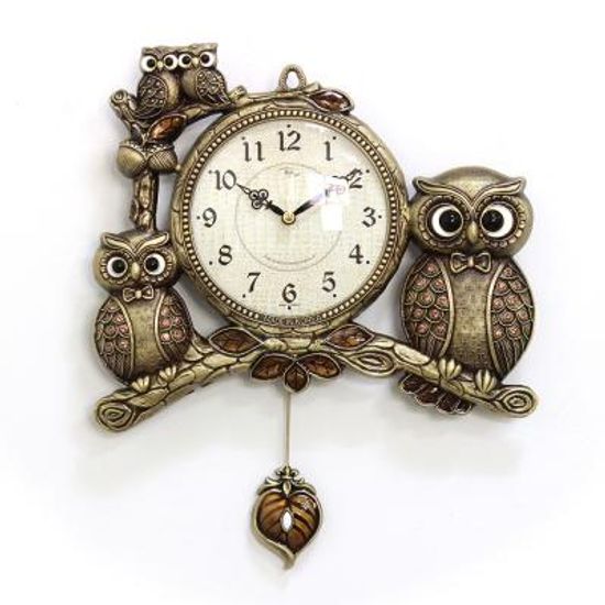 (kspz364)저소음 턱시도 부엉이 시계 (골드)
