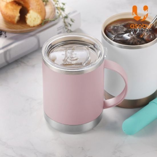 아소부 세라믹 스텐 진공 얼티밋머그 360ML 핑크