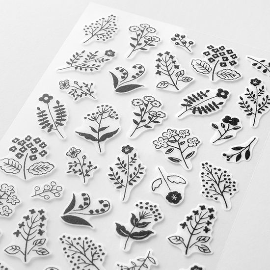 Diary Seal Two Sheets - Monotone Flower