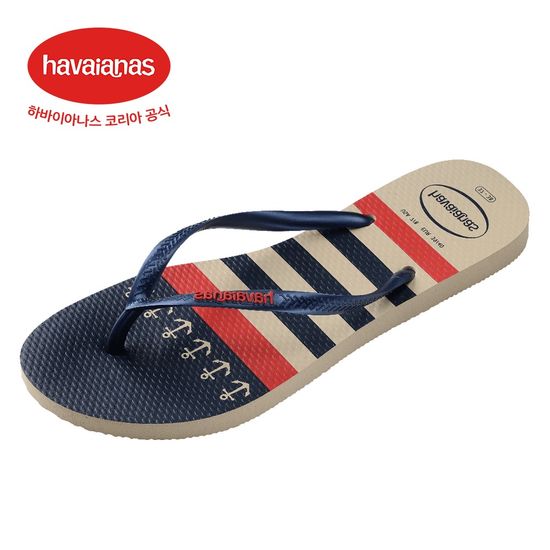하바이아나스 슬림 노티컬 플립플랍 Navy Blue