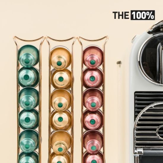 THE100% 네스프레소 호환 캡슐커피 보관함 3열 베이직타워 42구 홀더 거치대