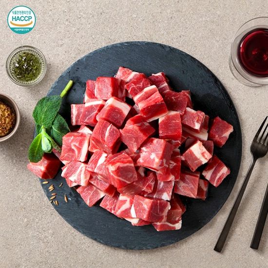 프리미엄 어깨살(큐브) 양고기 500g(양념쯔란포함)