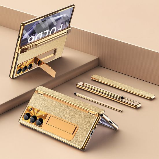 갤럭시Z폴드7 펜 포함 수납 더블 힌지보호 가죽케이스