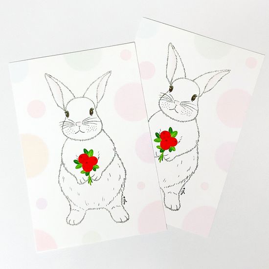 빨간열매 토끼 / 엽서