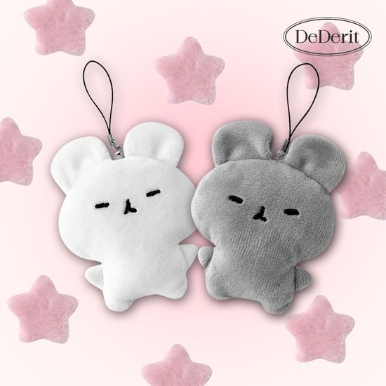 [데데리트]귀여운 동물 무표정 토끼 별 폰줄 키링