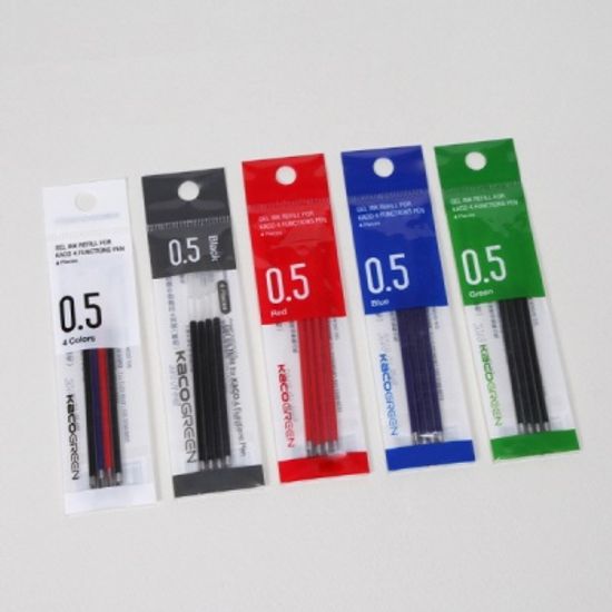 카코 KACO 이지 4색 원터치 멀티펜 리필심 4pcs 5종