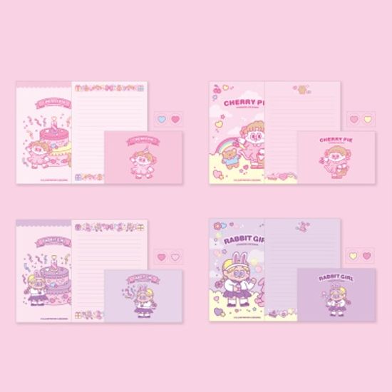 체리파이 레빗걸 편지지 세트(4가지 디자인 1세트)