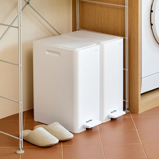 리템 양문형 페달형 휴지통 15L