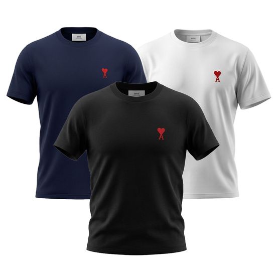 아미 스몰하트 로고 라운드 반팔티셔츠