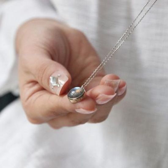 바이데이지 SN050 래브라도라이트 실버 목걸이