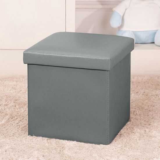 스툴스 인조가죽 수납의자(30cm) (그레이)낮은 풋스툴