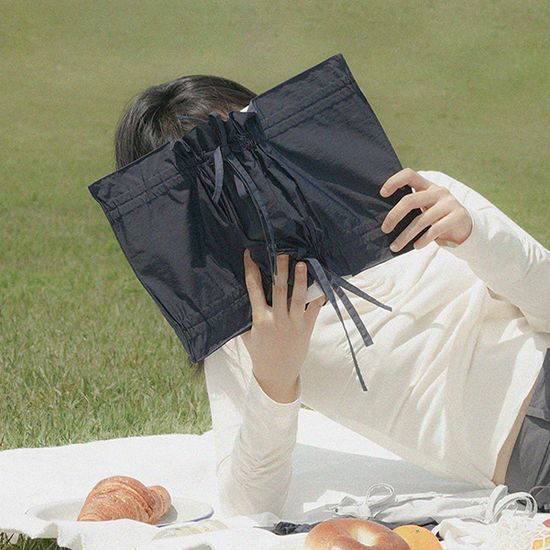 드로우스트링 북커버 - 네이비