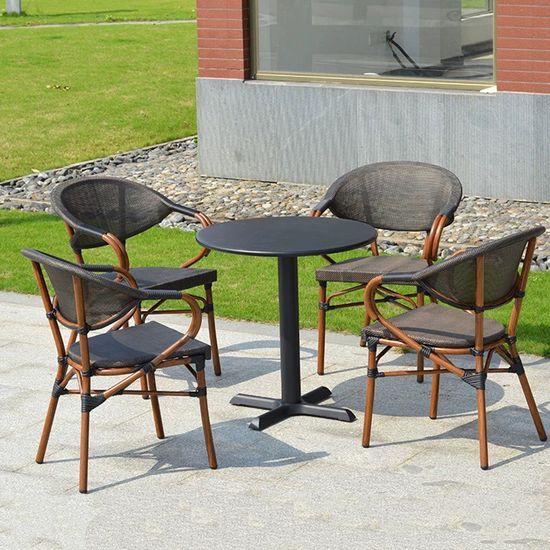 [리벨리] 아웃도어 탄소강 정원 티타임 4인용 테이블 