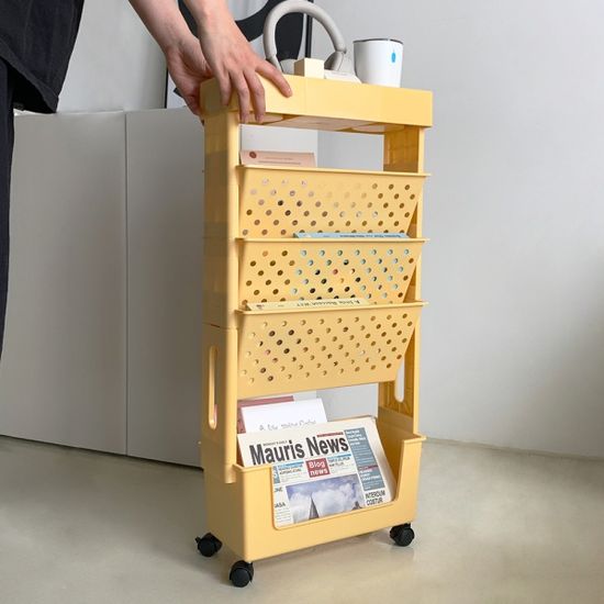 코시나 이동식 북 트롤리선반 5단 (옐로우)