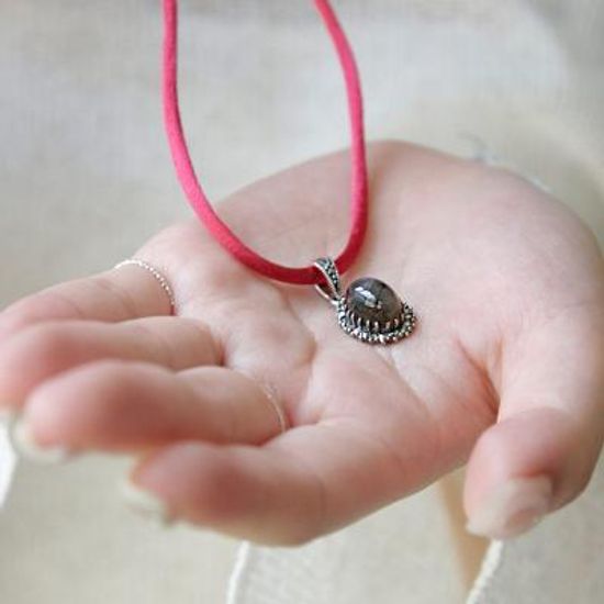 바이데이지 래브라도 실크코드 실버 목걸이 Bn0459